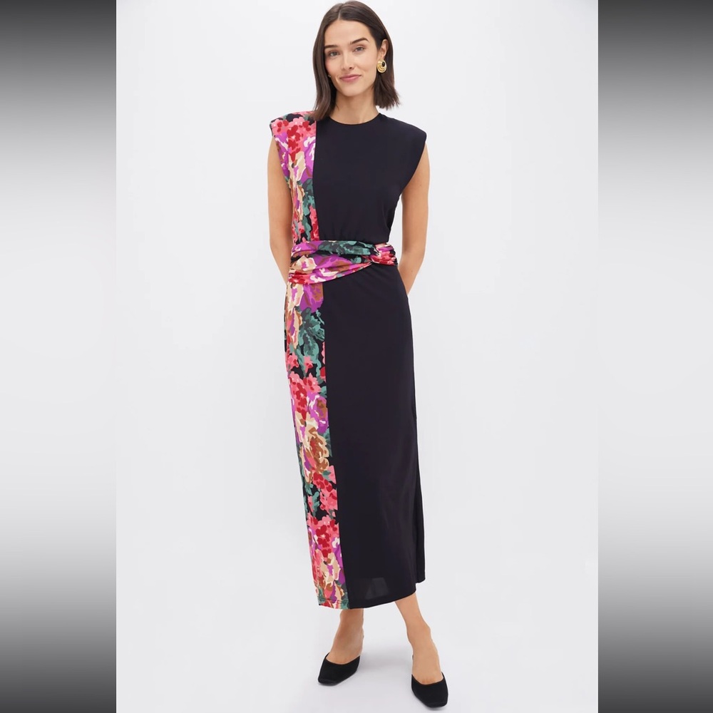 [NWT] $268 TUCKERNUCK Cleo Climbing Roses Stretch Jersey Midi Dress. Size Small